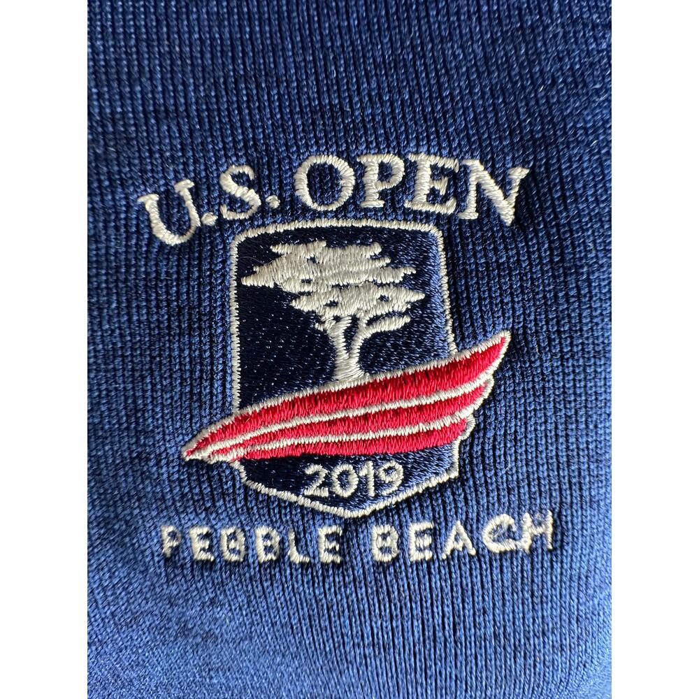 Nike Men's XL Golf Vest 2019 Pebble Beach U.S. Open V-Neck Navy Blue Knit EUC! - Picture 3 of 7